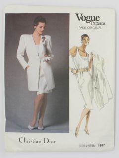 1980's Womens Vogue Christian Dior Designer Large Format Sewing Pattern