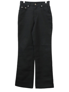 1980's Womens Black Flared Jeans-cut Pants