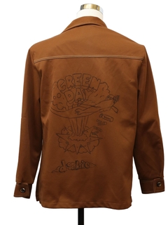 1970's Mens Green Day Dookie Hand Sketched Leisure Jacket