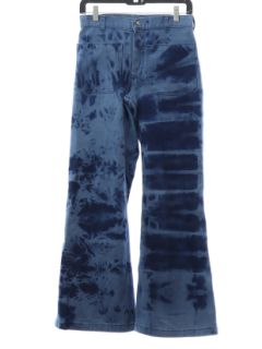 1970's Unisex Seafarer Tie Dye Navy Issue Bellbottom Jeans Pants