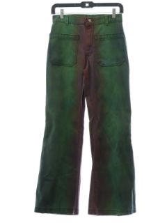 1970's Unisex Seafarer Tie Dye Navy Issue Bellbottom Jeans Pants
