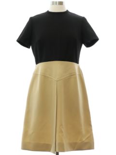 1970's Womens Alison Ayres Designer Mod Knit Dress