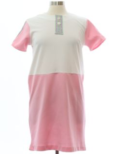 1970's Womens Mod Knit Mini Dress