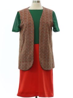 1970's Womens Mod Knit Dress Set