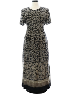 1980's Womens Rayon Maxi Dress