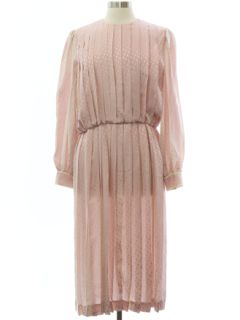 1980's Womens Jerri Sherman Designer Silk Dress