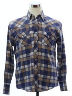 1980's Mens Flannel Western Shirt
