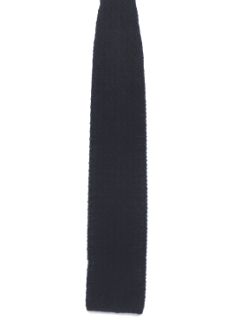 1970's Mens Dark Blue Wool Knit Flat Bottom Necktie