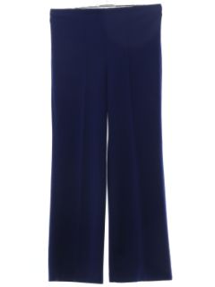 1970's Womens Dark Blue Flared Knit Pants
