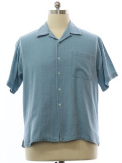 1990's Mens Woven Cotton Sport Shirt
