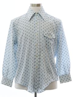 1970's Mens Subtle Print Disco Shirt