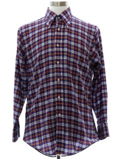 1970's Mens Preppy Plaid Shirt