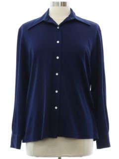 1970's Womens Solid Disco Shirt
