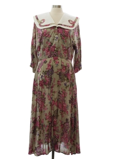 1980's Womens Tina Barrie Rayon Maxi Dress