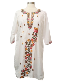 1970's Womens Tunic Salwar Kameez Style Hippie Dress