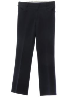 1970's Mens Black Flared Leisure Pants