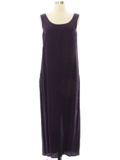 1990's Womens Deep Purple Rayon Blend Maxi Dress