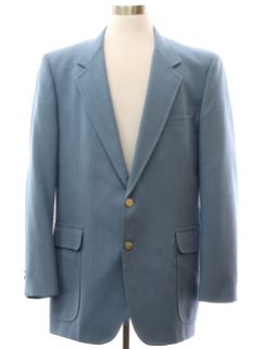 1970's Mens Baby Blue Disco Style Blazer Sport Coat Jacket