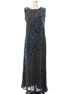 1990's Womens Carole Little Rayon Maxi Dress