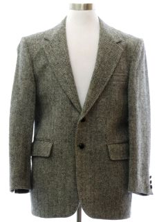 1980's Mens Harris Tweed Wool Blazer Sport Coat Jacket