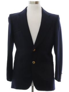 1970's Mens Midnight Blue Mod Blazer Sport Coat Jacket