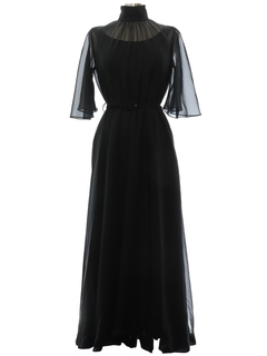 1970's Womens Goth Style Cocktail Dress