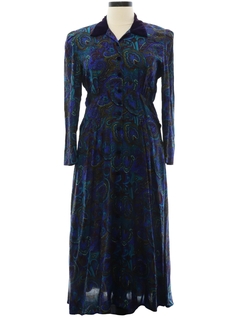 1980's Womens Totally 80s Rayon Dress