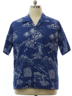 1980's Mens Cotton Blend Hawaiian Shirt