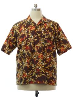 1990's Mens Nylon Hawaiian Shirt