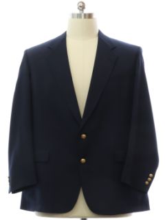 1970's Mens Jack Nicklaus Dark Blue Disco Blazer Style Sport Coat Jacket