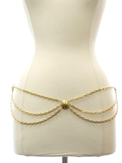 1990's Womens Accessories - Gold Tone Metal Belt