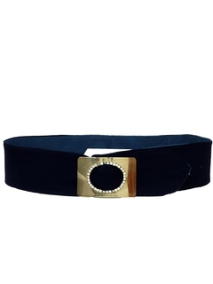 1980's Womens Accessories - Totally 80s Dark Blue Belt