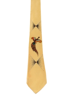 1950's Mens Handpainted Skinny Rockabilly Necktie