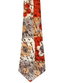 1970's Mens Wide Pow Flower Abstract Disco Necktie