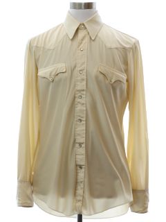 1970's Mens Disco Style Nylon Western Shirt