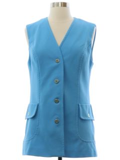 1970's Womens Mod Knit Tunic Top Shirt Jacket