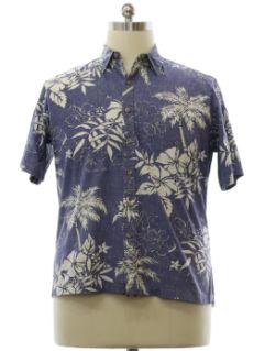 1990's Mens Reverse Print Cotton Hawaiian Shirt