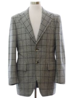 1970's Mens Plaid Disco Blazer Style Sport Coat Jacket