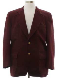 1970's Mens Ron Burgundy Style Disco Blazer Style Sport Coat Jacket