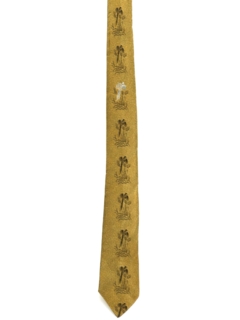 1960's Mens Pheasant DesignSkinny Rockabilly Necktie
