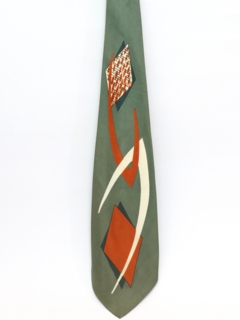 1940's Mens Abstract Geometric Wide Swing Necktie