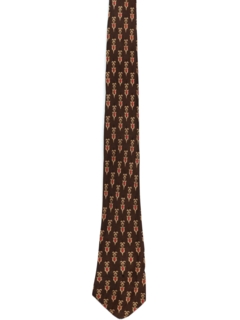 1960's Mens Silk Skinny Rockabilly Necktie