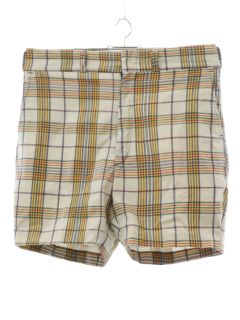 1960's Mens Mod Madras Plaid Saturday Shorts