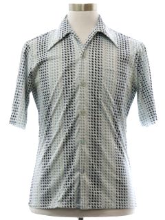 1970's Mens Spire Print Disco Shirt