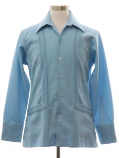 1970's Mens Guayabera Style Leisure Shirt