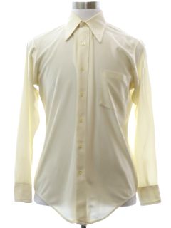 1970's Mens Shiny Nylon Solid Disco Shirt