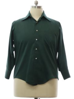 1960's Mens Mod Manhattan Dark Green Shirt