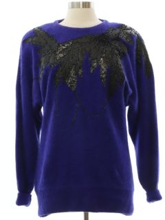1980's Womens Totally 80s Angora Blend Cocktail Sweater