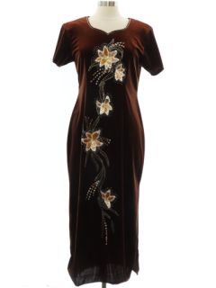 1990's Womens Velveteen Dress