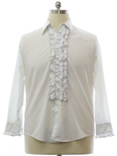 1970's Mens Ruffled Tuxedo Shirt